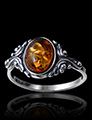 Bague Argent & Ambre Ewa Bague Argent & Ambre Ewa