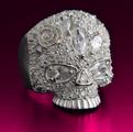 Bague Argent Tête de Mort Aken Blanche Bague Argent Tête de Mort Aken Blanche