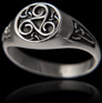 Chevalière Argent Triskel et Trinité Chevalière Argent Triskel et Trinité