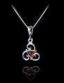 Pendentif Argent & Ambre Triskell
