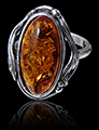 Bague Argent & Ambre Kamila