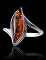Bague Argent & Ambre Ludmila