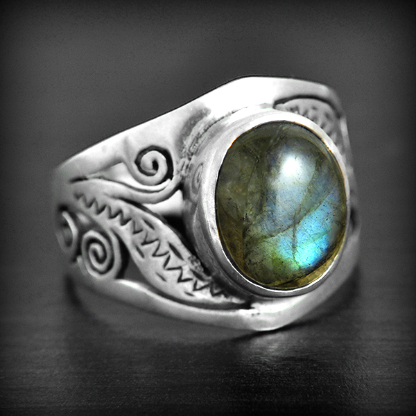 Bague Labradorite Argent Mani