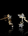 Boucles d'oreilles plaqu&eacute; or F&eacute;es