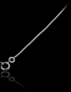 Chaîne en argent maille Oméga semi-rigide (L:40->41cm - l:1mm) petit collier très fin semi-rigide...