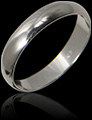 Bague alliance en argent 925‰, anneau massif simple et mixte (l:4mm).