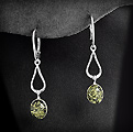 Boucles d'Oreille Ambre Argent - BOAG-199 Magnifique de boucles d'oreilles en argent ornée d'une jolie pierre d'ambre véritable de la mer...
