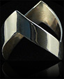Bague en argent façon alliance africaine, lisse,(h:5 mm).