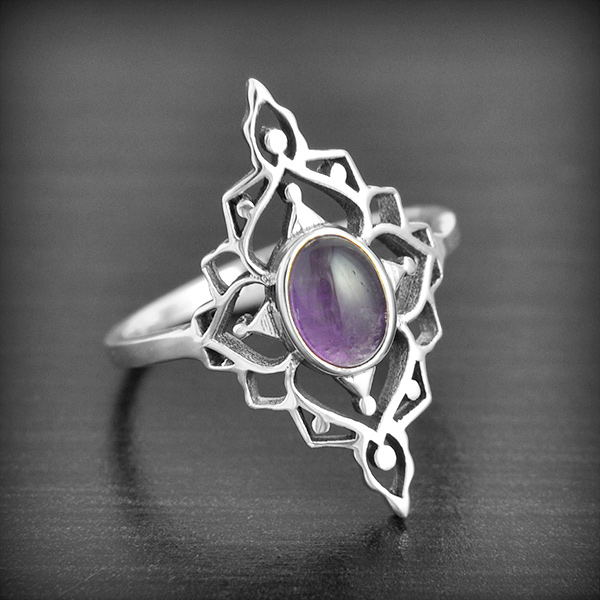 Bague Argent Losange Dentelle EXCALIBUR Bijoux