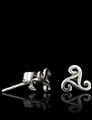 Petites puces en Triskel Breton en argent 925 (l:5mm).