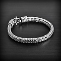 Très beau bracelet en argent avec maille indonésienne légèrement ovalisée pour plus de confort...