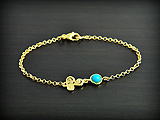 Petit bracelet Celtique de fabrication Française, en plaqué or, chaînette maille Jaseron avec...