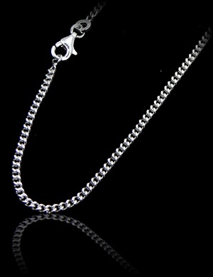 Chaîne fine en argent maille gourmette, existe en plusieurs longueurs (L:38cm->60cm - l:1mm) " la...