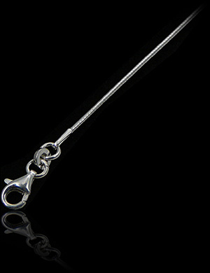 Chaîne argent maille souple serpent ronde et fine (L:38->45cm - l:1mm) collier ras le cou très...