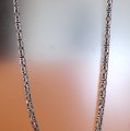 Superbe collier en argent maille royale fermoir en S dans le style indonésien (L: 66 cm, l: 5 mm)