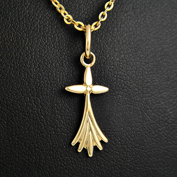 Pendentif en plaqué or 975 ou Argent 925 d'une petite croix bretonne hermine de fabrication...